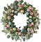 24 Inch Easter Wreath for Front Door - Spring Summer Decor with Pink Berries, Eucalyptus Leaves, Faux Eggs & Fabric Flowers, Indoor Outdoor Wall Window Wedding Home Decor